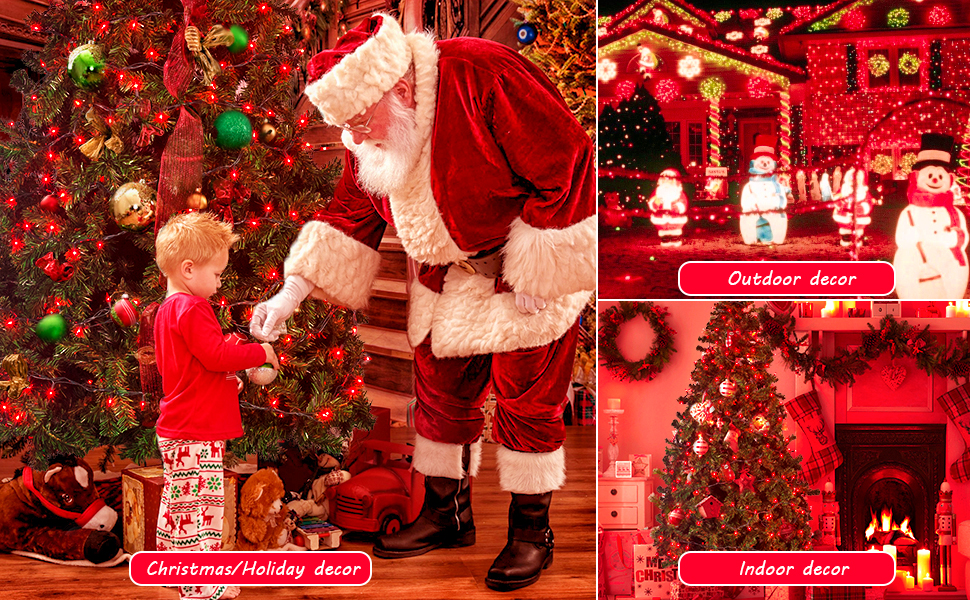 13 футов 50 светодиодных мини-гирлянд с красным проводом