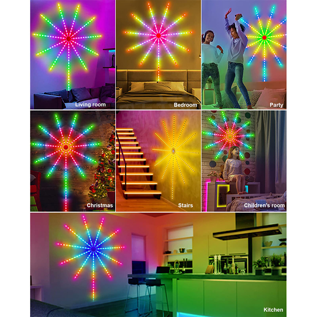 RGB Smart LED Firework Strip Lights Изображение сцены