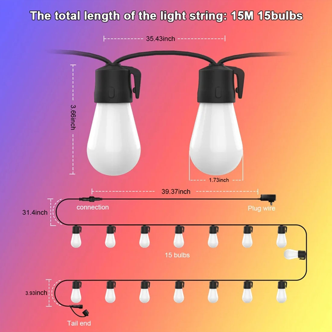 S14Smart LED цветной световой шнур Smart Size Display